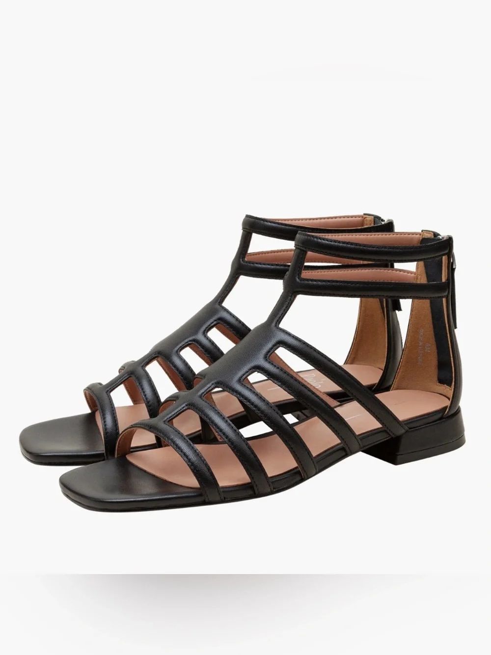 Linea Paola Black Strappy Leather Sandals(Size 8.5M)